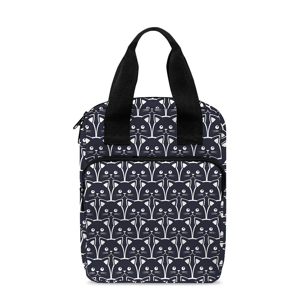 Cute Black Cat Pattern Print Bible Tote Bag