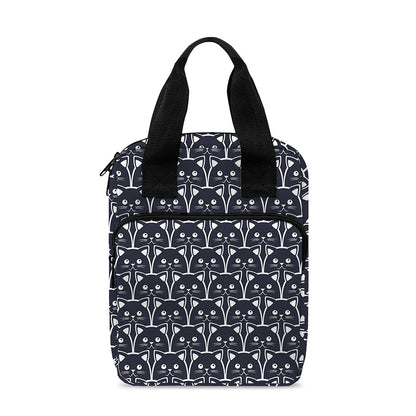 Cute Black Cat Pattern Print Bible Tote Bag