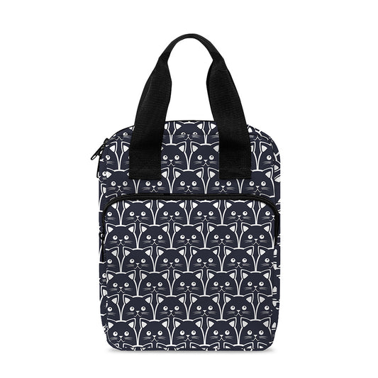Cute Black Cat Pattern Print Bible Tote Bag