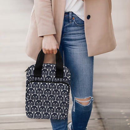 Cute Black Cat Pattern Print Bible Tote Bag