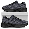 Cute Black Cat Pattern Print Black Chunky Shoes