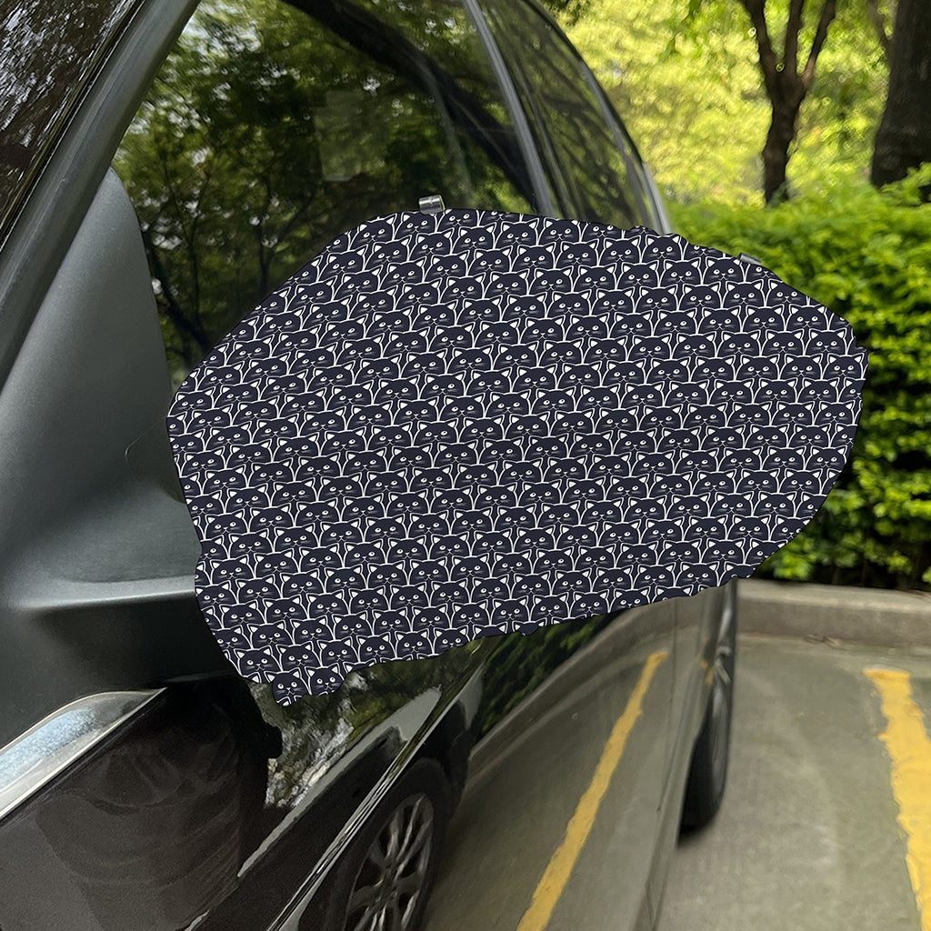 Cute Black Cat Pattern Print Car Side Mirror Covers