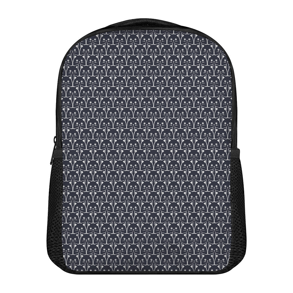 Cute Black Cat Pattern Print Casual Backpack