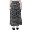 Cute Black Cat Pattern Print Chiffon Maxi Skirt