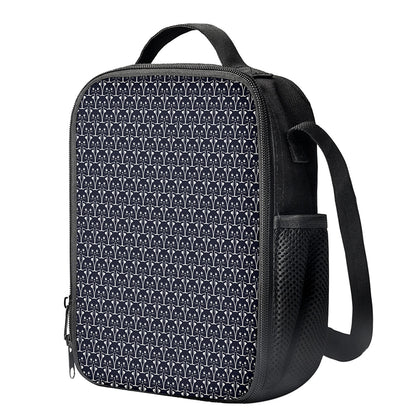Cute Black Cat Pattern Print Crossbody Lunch Bag