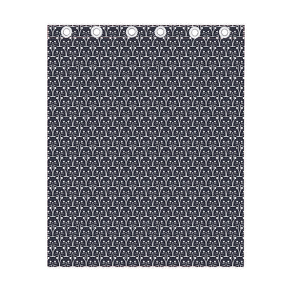 Cute Black Cat Pattern Print Curtain