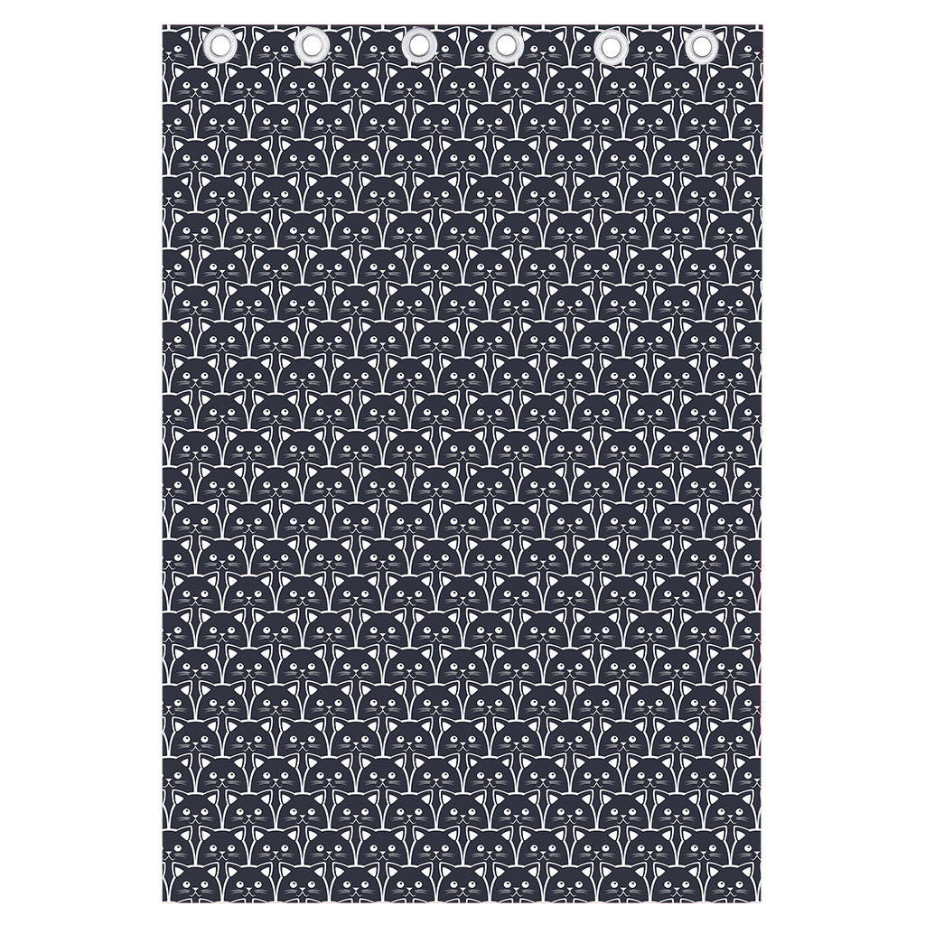 Cute Black Cat Pattern Print Curtain