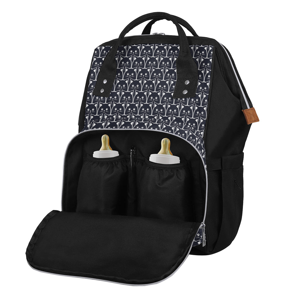 Cute Black Cat Pattern Print Diaper Bag