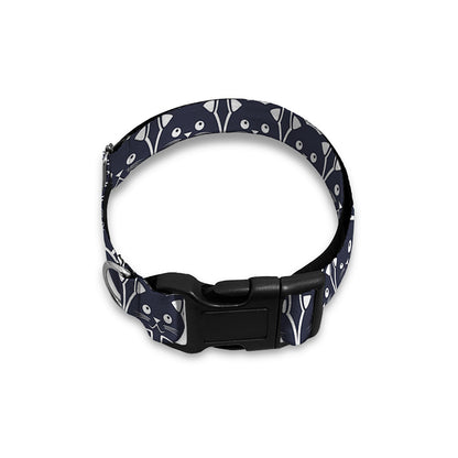 Cute Black Cat Pattern Print Dog Collar