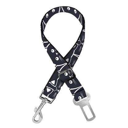 Cute Black Cat Pattern Print Dog Seat Belt
