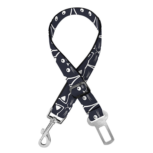 Cute Black Cat Pattern Print Dog Seat Belt