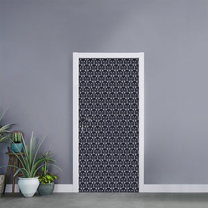 Cute Black Cat Pattern Print Door Sticker