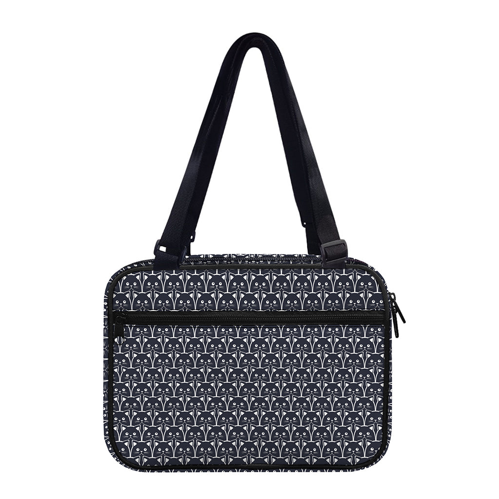 Cute Black Cat Pattern Print Double Strap Bible Bag
