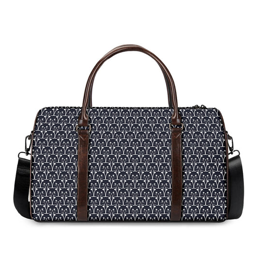 Cute Black Cat Pattern Print Duffle Bag