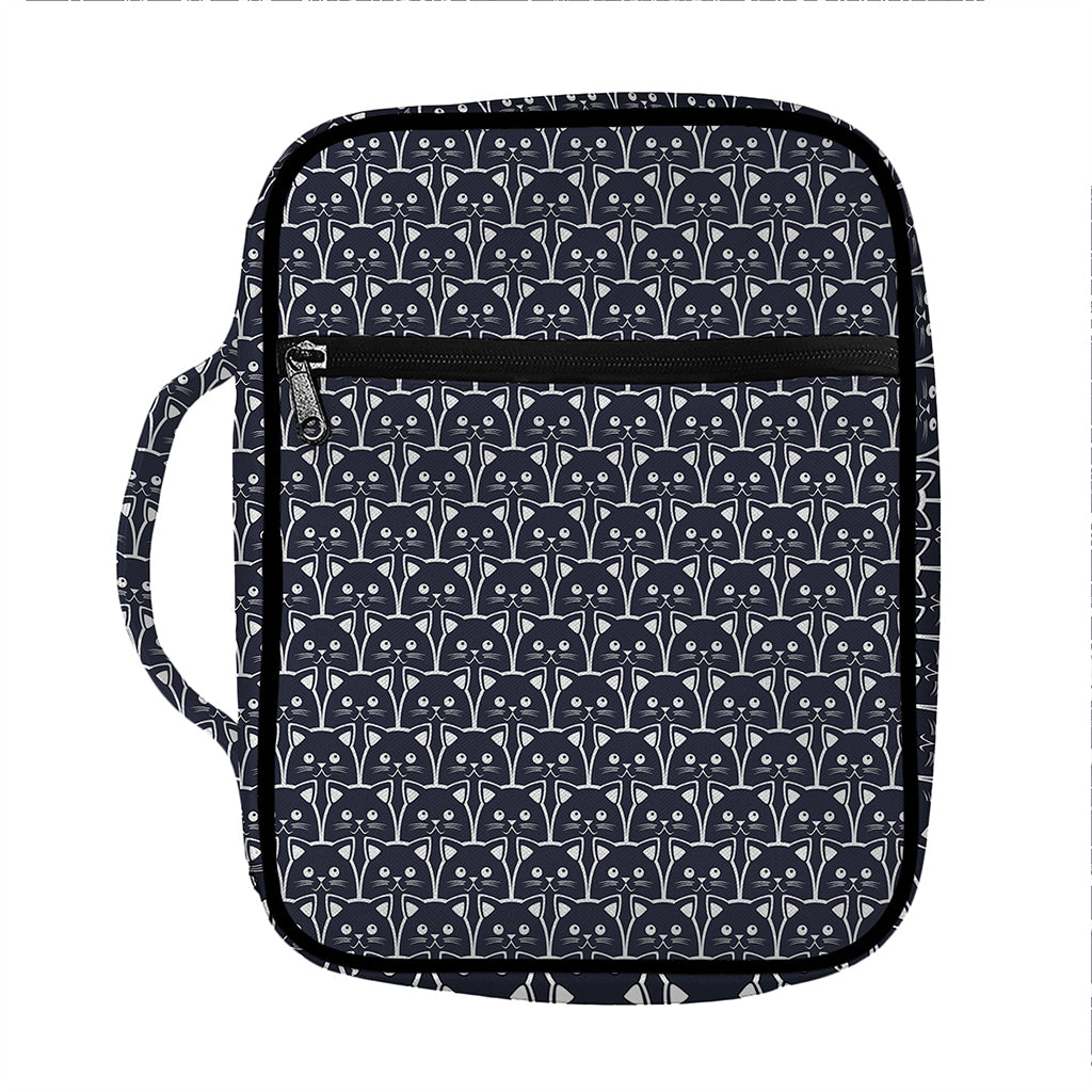 Cute Black Cat Pattern Print Front Pocket Bible Bag