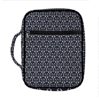 Cute Black Cat Pattern Print Front Pocket Bible Bag