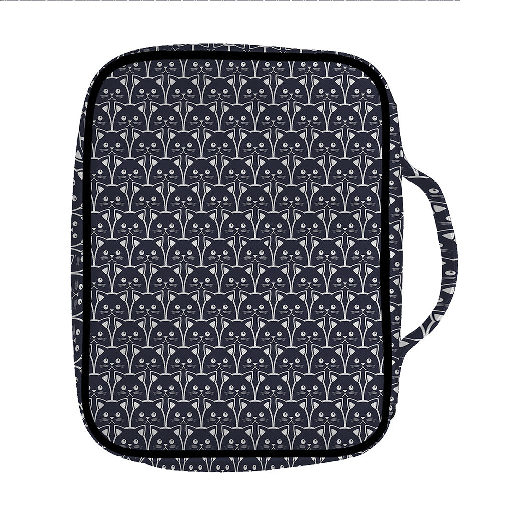 Cute Black Cat Pattern Print Front Pocket Bible Bag