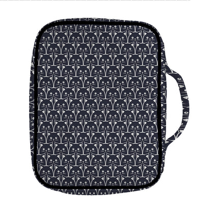 Cute Black Cat Pattern Print Front Pocket Bible Bag
