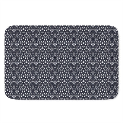 Cute Black Cat Pattern Print Indoor Door Mat