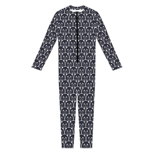 Cute Black Cat Pattern Print Jumpsuit