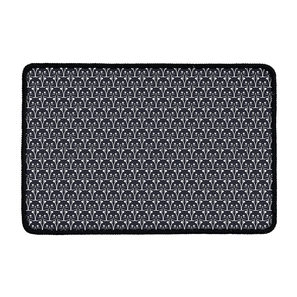 Cute Black Cat Pattern Print Kitchen Mat