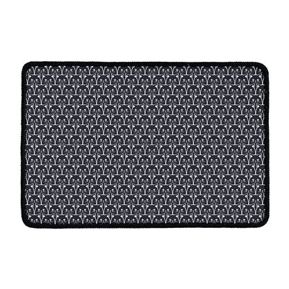 Cute Black Cat Pattern Print Kitchen Mat