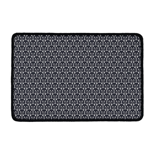 Cute Black Cat Pattern Print Kitchen Mat