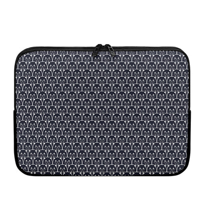 Cute Black Cat Pattern Print Laptop Sleeve