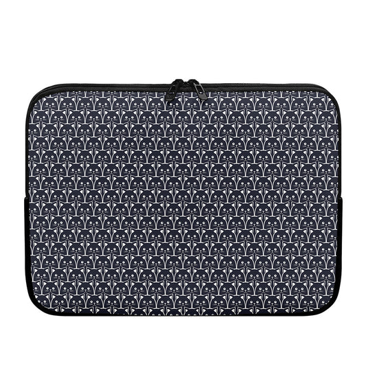 Cute Black Cat Pattern Print Laptop Sleeve