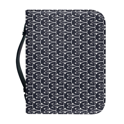 Cute Black Cat Pattern Print Leather Bible Cover