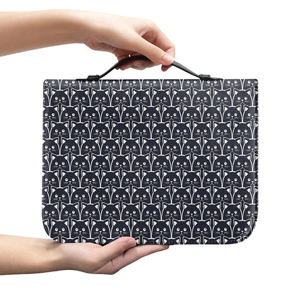 Cute Black Cat Pattern Print Leather Bible Cover