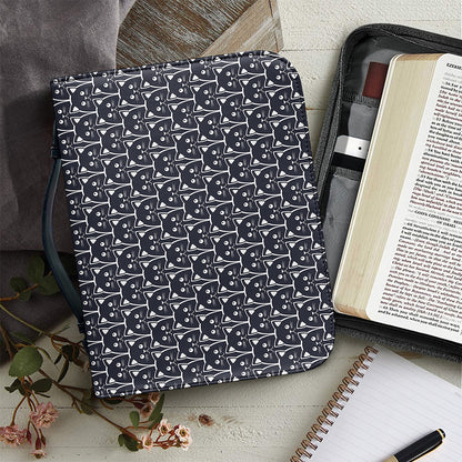 Cute Black Cat Pattern Print Leather Bible Cover