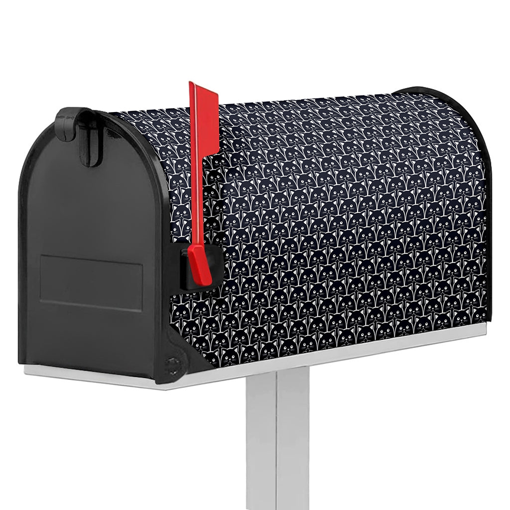 Cute Black Cat Pattern Print Mailbox Cover