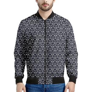 Cute Black Cat Pattern Print Men's Bomber Jacket