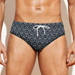 Cute Black Cat Pattern Print Men's Swim Briefs