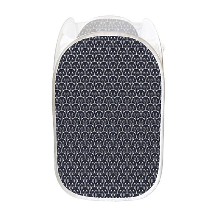 Cute Black Cat Pattern Print Mesh Laundry Hamper