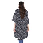 Cute Black Cat Pattern Print Open Front Beach Cover Up