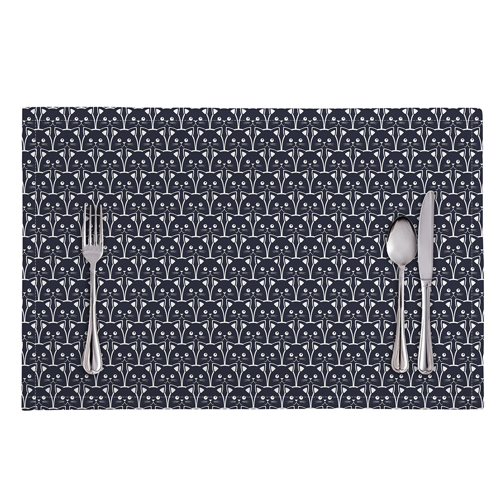 Cute Black Cat Pattern Print Placemat