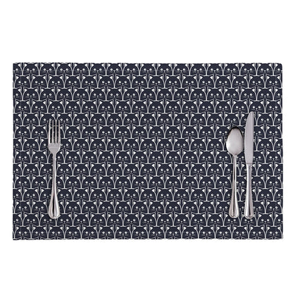 Cute Black Cat Pattern Print Placemat