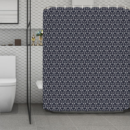 Cute Black Cat Pattern Print Polyester Shower Curtain