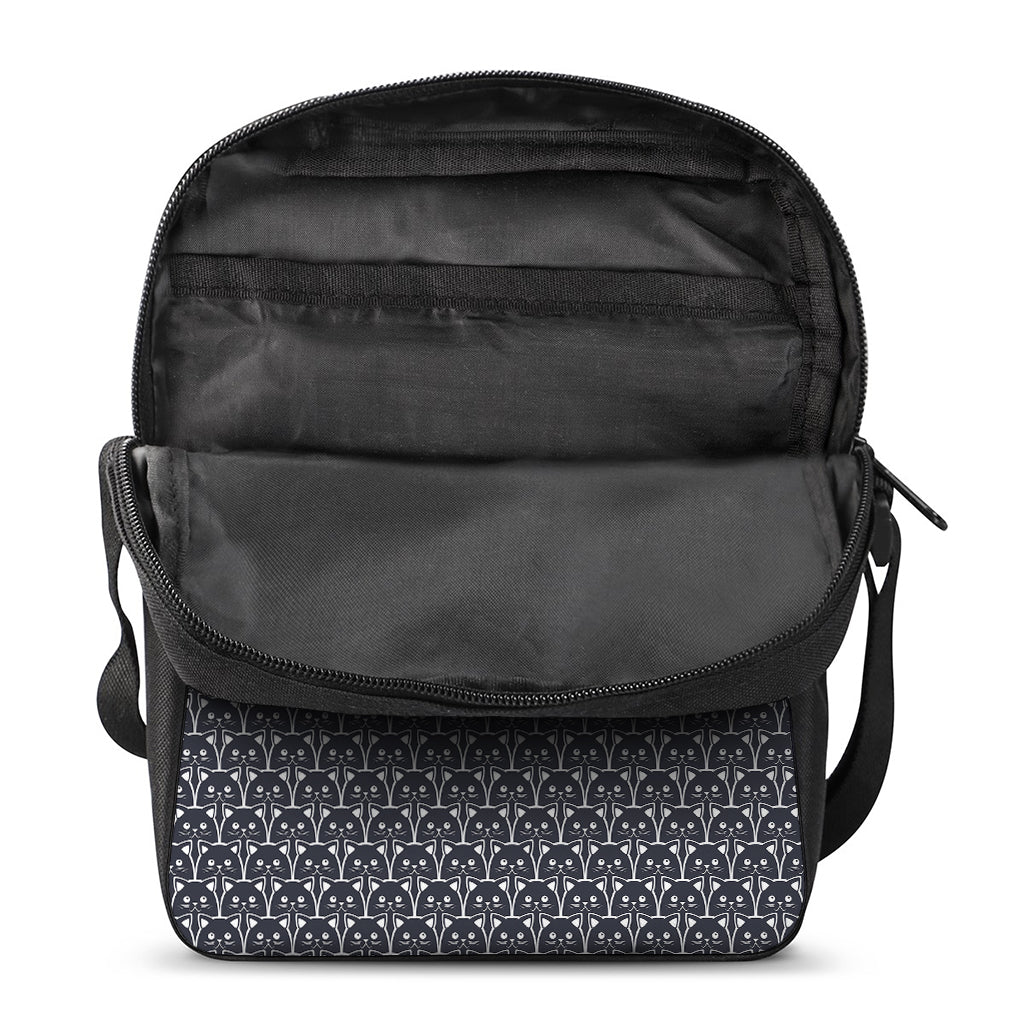 Cute Black Cat Pattern Print Rectangular Crossbody Bag