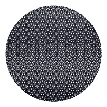 Cute Black Cat Pattern Print Round Blanket