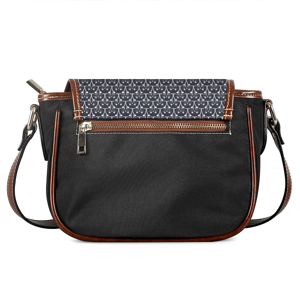 Cute Black Cat Pattern Print Saddle Bag