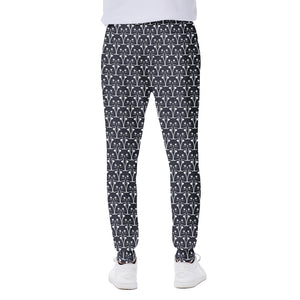 Cute Black Cat Pattern Print Scuba Joggers