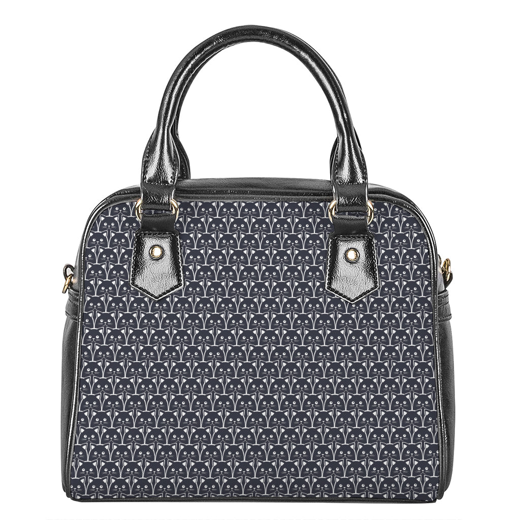 Cute Black Cat Pattern Print Shoulder Handbag