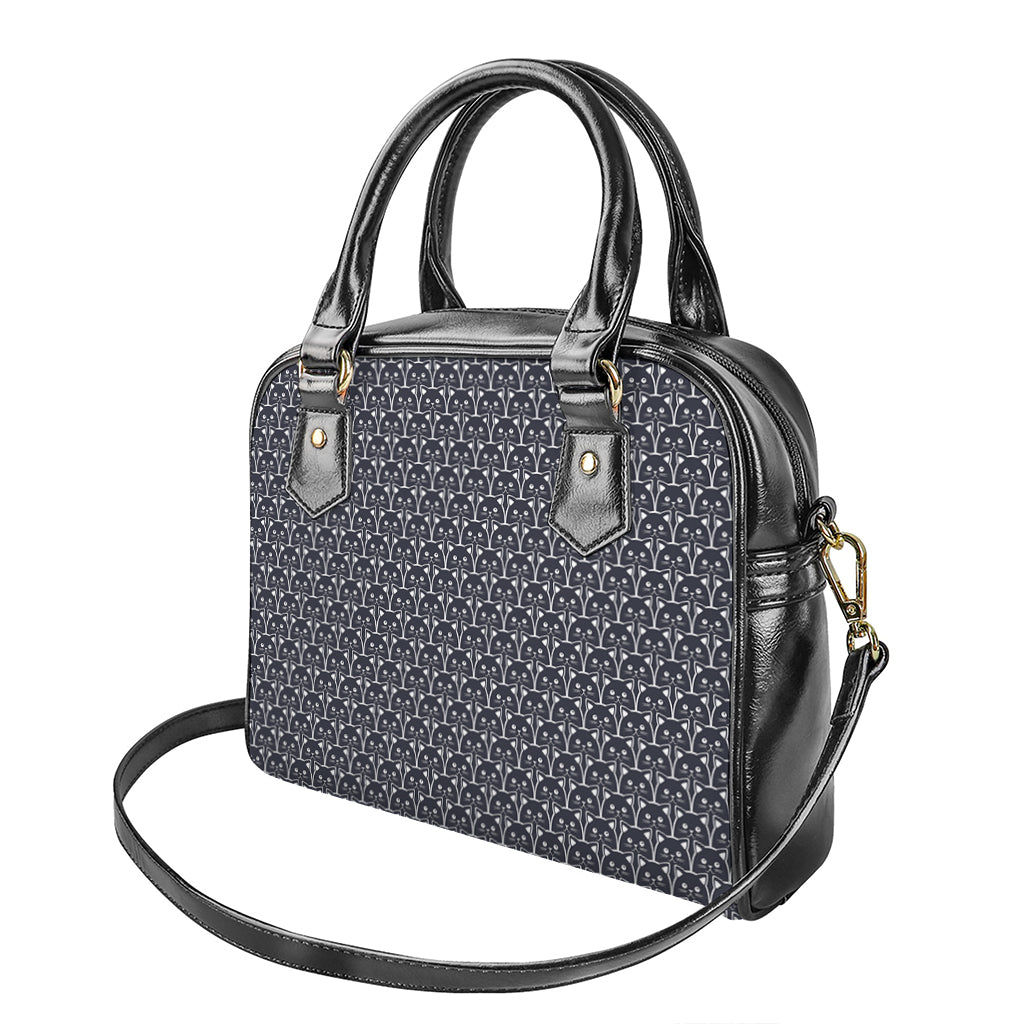 Cute Black Cat Pattern Print Shoulder Handbag