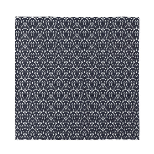 Cute Black Cat Pattern Print Silk Bandana