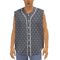 Cute Black Cat Pattern Print Sleeveless Baseball Jersey