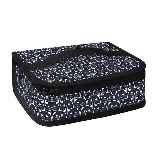 Cute Black Cat Pattern Print Small Lunch Bag