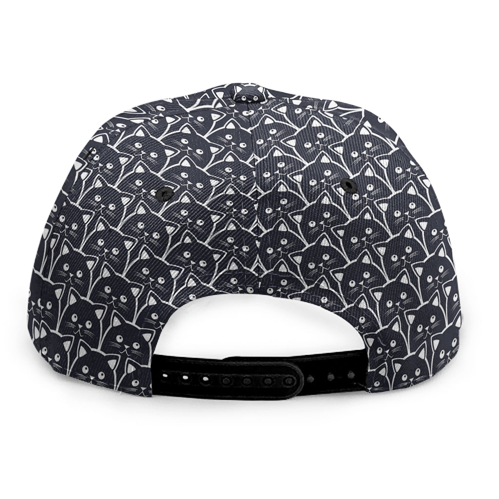 Cute Black Cat Pattern Print Snapback Cap